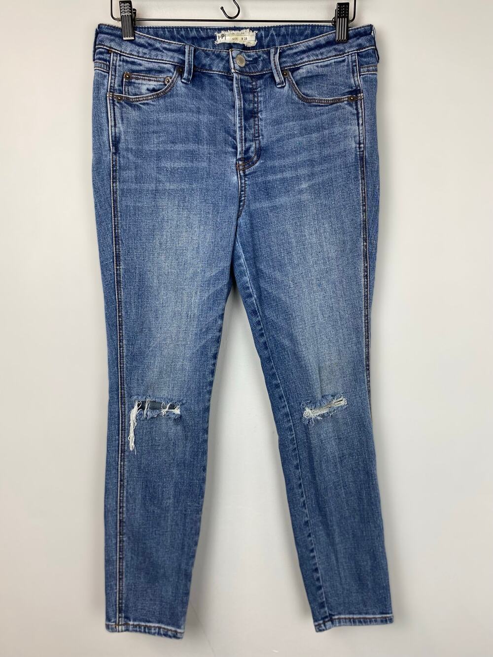 Free People Distressed Skinny Ankle Jeans Size 28